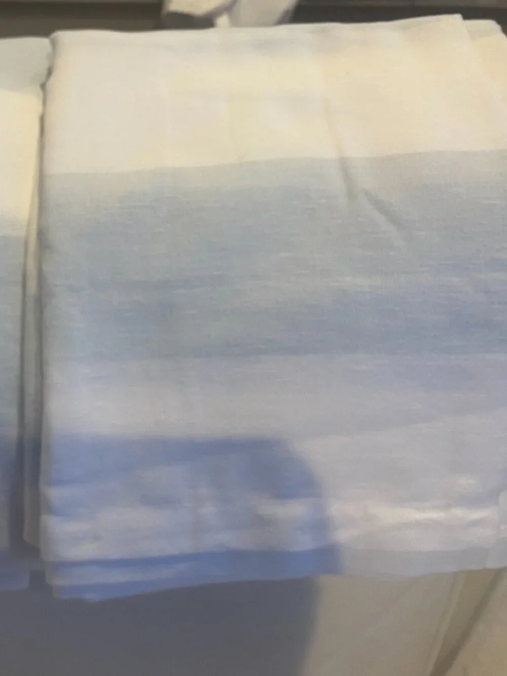RACHEL ASHWELL Simply Shabby Chic Pair of BLUE & WHITE CURTAIN PANELS